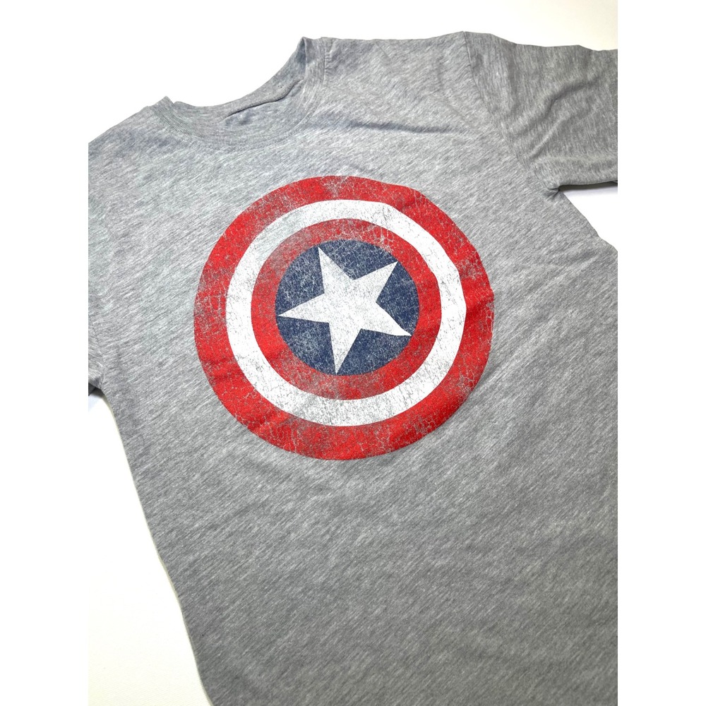 Marvel Captain America Shield Heather Gray Graphic T-Shirt XS Avengers 0330